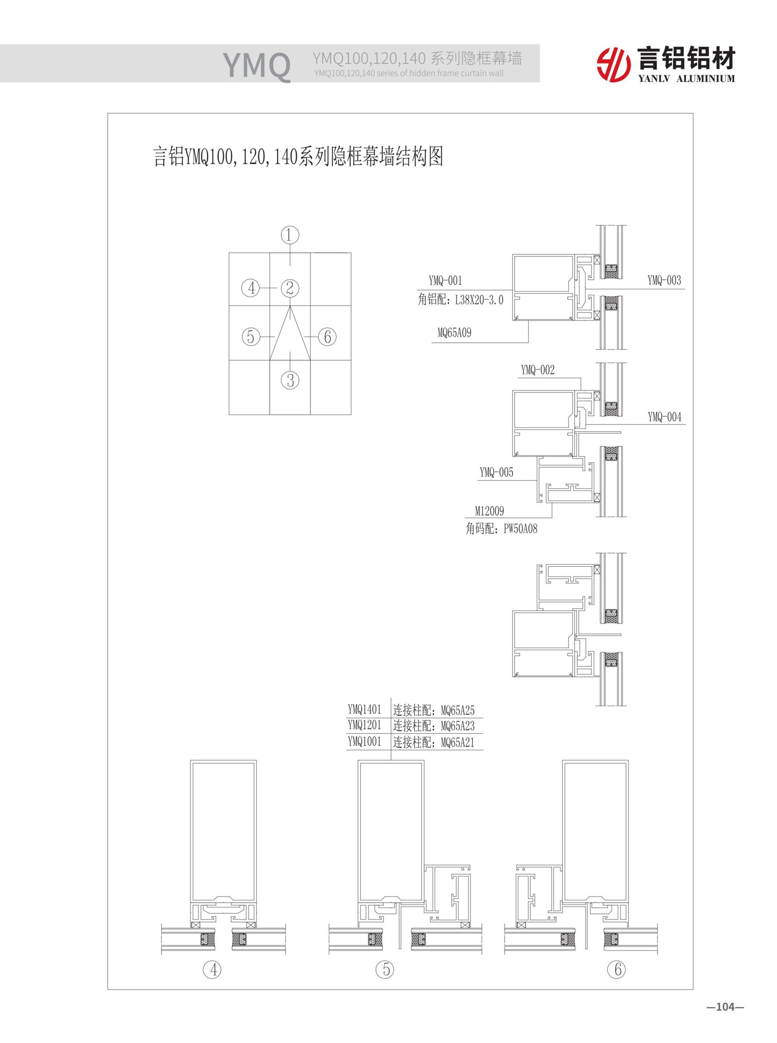 YMQ Series Hidden Frame Curtain Wall overall effect. 100/120/140 multiple specifications, ultra-minimalist frameless design creates pure glass facades for modern architecture