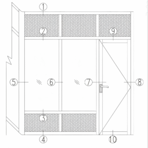 GQ84 Series Office Partition Aluminum Profile Overall Rendering - Minimalist modern design with modular combination. Easily creates a professional, transparent, and flexibly arranged office space to enhance corporate image