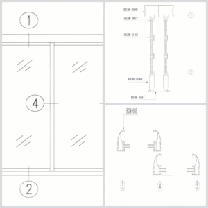 Aluminum profiles for universal closet door