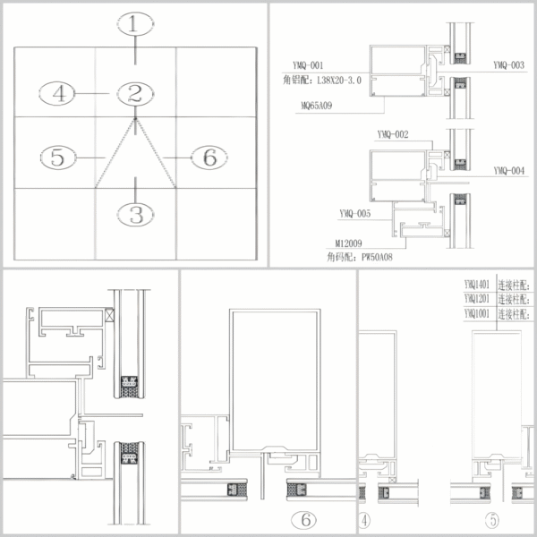 YMQ100,120,140 series hidden frame curtain wall
