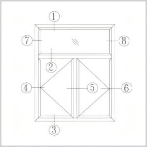 PW55A Series Casement Window exterior view. Ultra-slim sightlines with oversized glass area, showcasing superior thermal performance and modern aesthetics