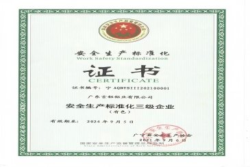Close-up of the Work Safety Standardization Certificate, clearly showing the review details for Guangyan Aluminum, providing decision-making basis for choosing a low-risk, high-reliability supplier