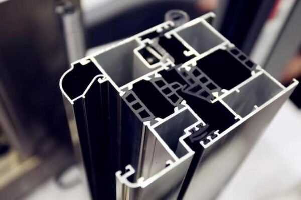 Cross-section showing multi-chamber structure and PA66GF25 insulation bars